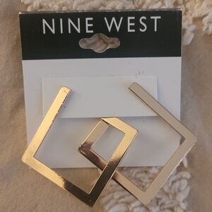 Nine West Gold Square Earrings